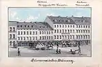 Südwestliche Straßenseite:Zwischen Trierschem Institut und Augustusplatz, um 1890