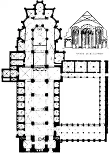 Grundriss des Doms und der Klostergebäude mit Kreuzgang vor dem Abriss 1889