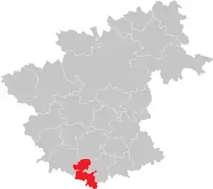 Lage der Gemeinde Gutenbrunn im Bezirk Zwettl (anklickbare Karte)