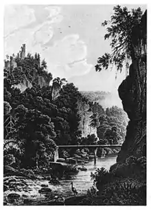 Gutenburg bei Gurtweil (Lithographie von 1829)