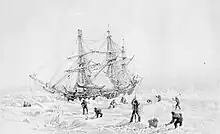 HMS Terror, im Eis eingeschlossen (1836/37)