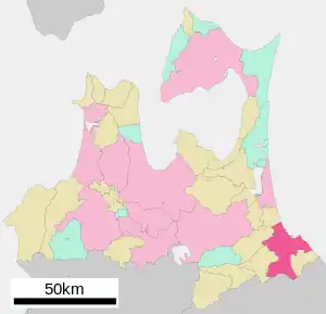 Lage Hachinohes in der Präfektur