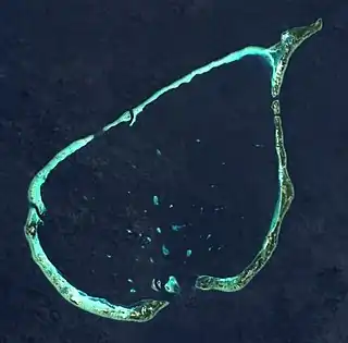 Satellitenbild des Atolls