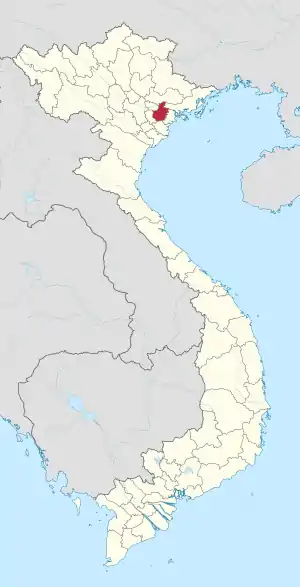 Karte von Vietnam mit der Provinz Tỉnh Hải Dương hervorgehoben