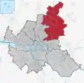 Lage des Bezirks Wandsbek in Hamburg