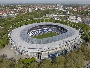 Das Stadion im Jahr 2016 mit altem Namenszug