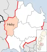 Lage der Gemeinde Heby