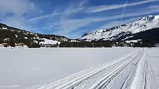 Langlaufloipe auf dem Heidsee