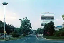 Nördliche Allee mit Shoppinghaus, Aufnahme von 1979