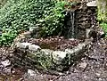 Alter Quellbrunnen (in den 1980er Jahren gemauert, zuvor lediglich ein aus dem Hang ragendes altes Metallrohr)