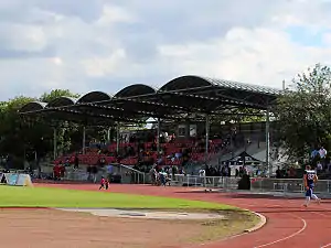 Haupttribüne im Helmut-Schön-Sportpark (2012)