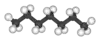Kugel-Stab-Modell von Heptan