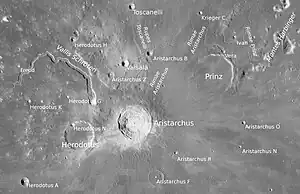 Aristarchus und Herodotus mit Nebenkratern (LROC-WAC)