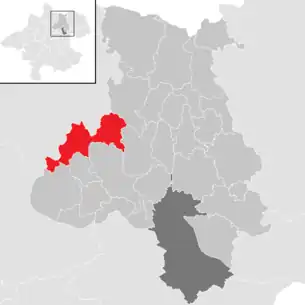 Lage der Gemeinde Herzogsdorf im Bezirk Urfahr-Umgebung (anklickbare Karte)