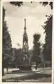 Der Hildegardbrunnen im Jahr 1918. Er stand dort von 1847 bis August 1950.