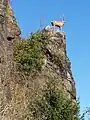 Hirschbergs Wahrzeichen auf einer Klippe unterhalb des Schlossberges