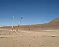 Schlagbaum am Portezuelo del Cajón-Pass auf 4480 m, Grenzübergangsstelle nach Bolivien.