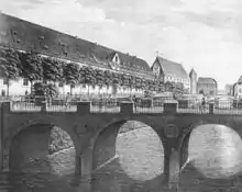 Hohes Ufer mit Marstallbrücke, Lithografie, um 1830