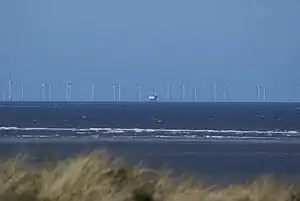 Blick auf den Windpark Horns Rev 1 von der Küste