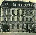 Der Gasthof zum schwarzen Adler war Gründungsort und Sitz der Loge bis 1909. (um 1900)