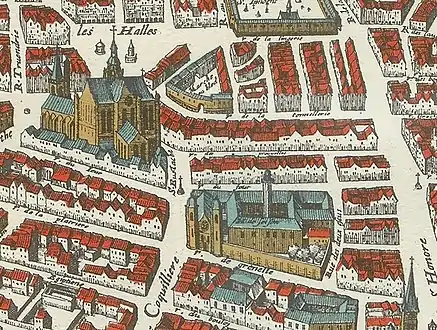 Quartier des Halles, Merian. 1615