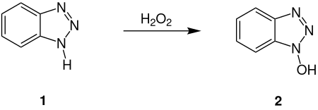 Hydroxybenzotriazol Reaktionsschema (Variante 1)