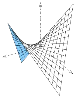 Hyperbolisches Paraboloid mit Geraden (schwarz)