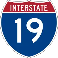 Straßenschild der I-19