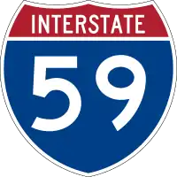 Straßenschild der I-59