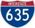 Straßenschild der I-635