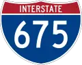 Straßenschild der I-675