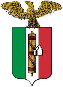 Das „Liktorenbündel-Emblem“ (hier die römische Variante mit seitlichem Beil), ein Symbol des italienischen Faschismus