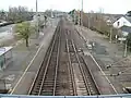 Die Bahnstrecke Tours–Saint-Nazaire mit dem Haltepunkt von Ingrandes