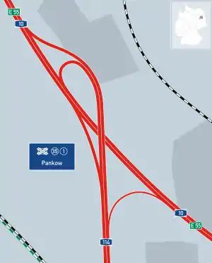 Übersichtskarte Autobahndreieck Pankow