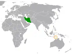 Lage von Iran und Osttimor