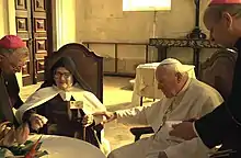 Sr. Lucia und Papst Johannes Paul II. in Fátima