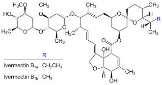 Strukturformeln von Ivermectin B1a und B1b