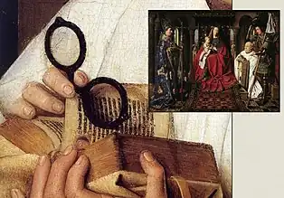 Kanonikus van der Paele (Brügge) ließ sich 1436 mit Brille malen