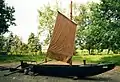 Nachgebautes Torfschiff im Freilichtmuseum Hollen