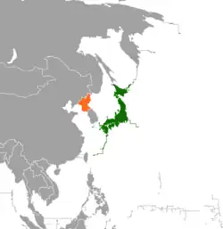 Lage von Japan und Nordkorea