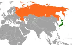 Lage von Japan und Russland