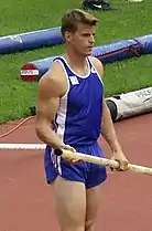 Jean Galfione (hier 2005) erreichte Platz zehn – 1996 wurde er Olympiasieger