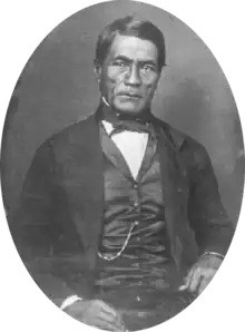 John Papa ʻĪʻī, hawaiianischer Mann in einem westlichen Anzug in victorianischem Stil.