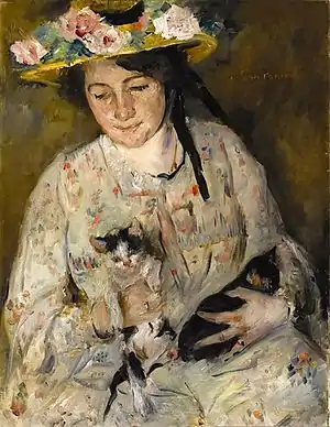 Junge Frau mit Katzen (Lovis Corinth)