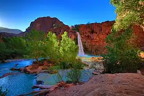 Die Havasu Falls im Sonnenaufgang