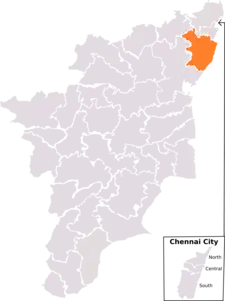 Lage des Wahlkreises in Tamil Nadu