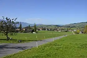 Blick von Schwarzenegg Richtung Kreuzweg