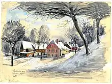 Hüttermühle Radeberg, 1930. Aquarell