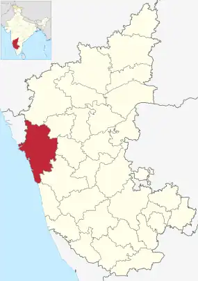 Positionskarte des Distrikts Uttara Kannada