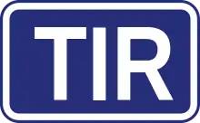 Carnet TIR (Schild) (Hinweis am LKW)